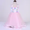 Meninas princesa vestido criança garota frisado bordado vestido de baile crianças roupas desenhador roupas crianças sem mangas tutu zip vestidos m1104