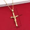 Jesus crucifixo colar de pingente de moda crucifixo 24 k jóias para as mulheres homens religiosa pingente de cruz rússia grécia