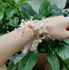 New Fashion Wrist Flower Ribbon Bracelet Lady Bride Bridesmaid Bracelet Rhinestone Butterfly Pearl Alloy Pop Bracelet