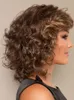 Fashion wig New Charm Women's Medium long Brown Blonde Curly Natural Hair wigs