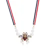 Luxury Designer Hängsmycke Halsband Kvinnor Flickor Rhinestone Pearl Bee Halsband Känd Märke Smycken Gåva för kärlek