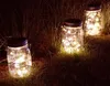 Opknoping Solar Mason Jar Lid Lights, 6 Pack 15 LED String Fairy Lights Solar Laterns Tafelverlichting, 6 hangers en potten inbegrepen