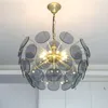 Modern Luxury LED-ljuskronor Ljus Golden Glass Creative Art Nordic Simple Restaurant American Style Bedroom Candelier