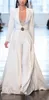 Berta Bride Wedding Jumpsuit With Long Sleeve Jacket 2023 Design Stain Full length Wedding Pant Suit Bride Gown robes de soiree