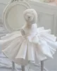 New Fashion Beaded Bow Baby Girl Dress Princess Fluffy Tulle Infant Clothes Baby Girls Baptism Christening 1st Birthday Gown Y19052831189