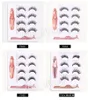 Magnetic False Eyelashes & Magnetic Liquid Eyeliner & Tweezer Set 5 Magnet False Eye lashes Set Glue Make Up Tools 4 Pairs eyelash 3 in1 set