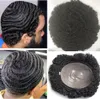 Men Hair شعر مستعار كامل الجلد Toupee 360 ​​Wave Full Pu Toupee قبالة الأسود #1B البرازيلي البرازيلي البديل البديل للشعر البشري للأسود men234w