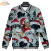 2019 New Christmas Day 3D 프린팅 패션 캐주얼 야구 재킷 여성과 남성 따뜻하고 편안한 뜨거운 판매 KPOPS 재킷 T200111