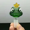 Tubi di vetro Fumo di narghilè soffiato Fabbricazione Bong soffiati a mano Green Frog Bubble Head