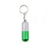 Mini Keychain Metal Rökning Pipe Capsule Shape Pill Style Tobacco Herbal Cigarette Filter Handrör Verktygshållare Tillbehör