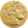 G(02)Alte Athener griechische Golddrachme – Atena Griechenland Eule Drachme Kopie Münzen