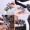 18-i-1 Multi-Functional Snowflake Hand Tools Card Party Handy Skruvmejsel Mini Craft Tool Set Portable Key Chain Home Outdoor