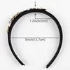 Baroque Rhinestone Bee Model Women Headband Pearl Flower Luxurious Black Bezel Hairband Halloween Hair Accessories201F