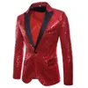 Mens Sequins Suit Blazer Jacket 2019 Shiny Glitter Embellished Blazer Male Slim DJ Club Stage Blazers Formal Wedding Coat#D