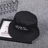 New Flat Fishing Cap Vintage Black White Bucket Hat Letter Men Women Hip Hop Fishing Cap Sprots Chapeau Panama Suncreeen Hat