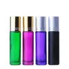 Colorful Glass Roller Ball Essential Bottle 10Ml Perfume Bottles Roll On Vial 750Pcs Lot Bulk Stock