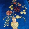 Tapis FangCun 2'x3' Tapis de soie fait à la main avec des motifs de vase bleu de style chinois pour tapisseries et paillassons1