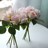 6 Rosen pro Blumenstrauß künstliche wirkliche Note Blumenhochzeitsblumenanordnung Hauptdekoration weißes rosa gelbes lila Orange C18112601
