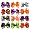 3.15inch Halloween Cheveux Bows Clips pour filles Dessin animé Imprimer Enfants Accessoires pour cheveux pour Baby Mode Headwear Bands de cheveux pour enfants 12 couleurs