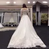 País Colher Apliques A Linha de Vestidos de Casamento Do Laço Branco Vestido de Noiva Manga Comprida Lace Com Frisada Sash Wedding Gowns Z31