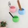 Wholesale- 2016 Hot Organizer Bathroom Toothbrush Holder Cup Wall Mount Sucker Toothpaste Dispenser Toothbrush Holder Suction Hooks Cups