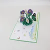 Handmade 3D Pop UP Flower Greeting Cards Thank You Paper Invitation Birthday Postcard For Mom Teacher Festive Party Supplies