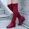 2018 Fashion Female Winter Aututmn Thigh High Boots Rubber Platform High Heels Women Over The Knee Shoes Plus Size 34-43