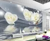 moderne Tapete für Wohnzimmer Einfache weiße Rosenwasser Reflexion Reflexion Wohnzimmer TV Hintergrund Wand