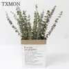 Single branch natural dried eucalyptus dried flower simulation bouquet home living room wedding literary decoration gift flowers1