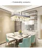 Lampadario di cristallo moderno di lusso che illumina lampadari quadrati con tubo di cristalli oro / cromo per soggiorno sala da pranzo