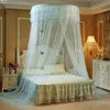 Round Hung Mosquito Net For Bed Canopy Adults Bedding Curtain Mesh Students Bed Bunk Canopy Netting Elegant Lace moustiquaire1306442
