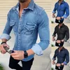 Automne lavé Slim Fit jean dessus de chemise mode Streetwear beaux hommes mode jean vestes manteaux décontracté hommes à manches longues veste