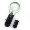Microscopio con lente d'ingrandimento illuminata 3X 45X Lente d'ingrandimento Lettura ausiliaria per strumento di riparazione di gioielli con lente d'ingrandimento per anziani con 3 LED