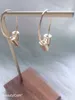 18k altın kaplama Alfabe Harf Büyük V şekli Charm saplama Küpe İçin Kadınlar Jewerly ile Toptan-Klasik Tasarımcı Temel Bakır