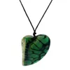 Fashionable Natural Gem Pendant DIY Multicolor Heart-Shaped Agate Stone Slices Läder hänge