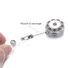 3 Styles DIY Fit 18mm Snap Button Key Jewelry for Women MenAccessories Lanyard Metal Retractable Badge Reel Holder ID Tag Card Clip Ring
