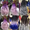 長い海体編組ヘアエクステンション24インチかぎ針編み編組シーボート合成ヘアエクステンションスタイル100g女性のための純粋なオムレ色