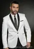 Personnaliser un bouton blanc marié Tuxedos col châle homme robe de bal Blazer hommes costumes de mariage (veste + pantalon + cravate) D: 2