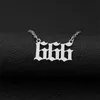 Stainless Steel Number Necklaces Pendants For Women Men Gothic 666 Gold Silver Long Chain Male Female Necklace Fashion Jewelry