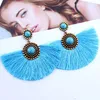 Fan Cotton Thread Earrings Bohemian Dangle Hook Drop Earrings Set for Women Girls Eardrop Gift