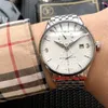 6 Styl Master Hometime Automatyczny Zegarek Mens Q1628130 Home Time White Dial 316L Bransoletka ze stali nierdzewnej Gents Wathes