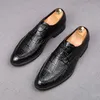 Fashion High S Quality Hommes pointé Point Lace Up Alligator Casual Oxford Marid Robe Driving Homecoming Business Shoes C AUal Dre Buine Hoe