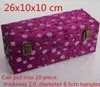 Handwerk Stoff 10 Grid Slot Armreif Lagerung Box Luxus Holz Box Verpackung Dekorative Seide Brokat Armband Schmuck Box 26x10x10 cm