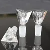 Triangular Shape Glass Bowl For Hookahs Bong male 14.4mm 18.8mm joint blue clear black bowls fit bongs water Smoking pipes