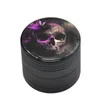 Nyast Färgglada Skull Pattern Aluminium Alloy Herb Grind Spice Miller Grinder Crusher Slipning Hackad för Cigarett Tobak Rökning Verktyg DHL