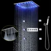 Torneiras termostáticas do chuveiro do banheiro Conjunto do sistema de chuveiro de chuveiro de chuva RGB moderno RGB Painel de chuva de chuva com jatos corporais de massagem