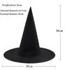 Halloween svart häxa hatt för vuxna barn kostymer fest cosplay mössa sexiga fancy kvinnor magiska hattar pojkar tjejer oxford material pekad hatt