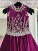 Fuchsia Velvet Pageant Dresses for Teens 2019 Crystals Rhinestones Long Pageant Gowns for Little Girls Beaded High Neck Formal Party We 244d