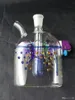 Color flat glass Pisces hookah Wholesale Glass bongs Oil Burner Water Pipes Rigs Smoking Free