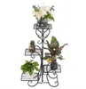 Wholesales Free shipping 2019 4 Potted Square Flower Metal Shelves Plant Pot Stand for Indoor Outdoor Garden Black